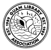 image of the logo which is a seashell in a circle with the words Guam Library Association and Est. 1989 around it