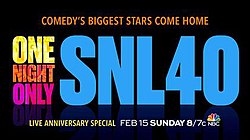 Promo card for SNL's 40th Anniversary Special