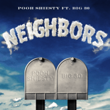 The cover consists of two mailboxes with both artists' names on them against a blue sky. The song title is written in clouds.