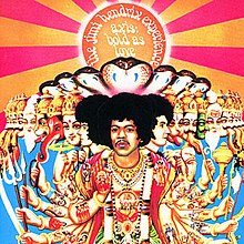 Psychedelic artwork of Jimi Hendrix and the Experience as various forms of Vishnu.