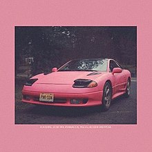 A pink 1993 Dodge Stealth with license plate "PNK SSN"