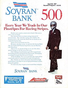 The 1987 Sovran Bank 500 program cover.