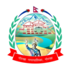 The seal features Prithvi Narayan Shah in the foreground with the outline Gorkha Palace in the background. There is also a balance scale near the outline of palace representing equality. The seal is surrounded by flag of Nepal in the top, two rhododendron flower on each side of the flag and a laurel on the left and right side. A red ribbon with the words Gorkha Municipality, Nepal in Nepali language is at the bottom.