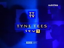 A small version of the 1970s logo is in the centre of the frame. Beneath are the captions "Tyne Tees", "ITV1" and "itv.com"