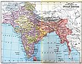 The Indian Empire in 1893 after the annexation of Upper Burma and incorporation of Baluchistan.