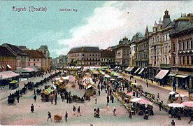 Ban Jelačić Square in Zagreb under the Habsburgs, before the 1880 Zagreb earthquake