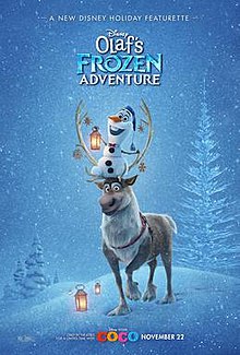 Olaf's Frozen Adventure theatrical release poster depicting Sven and Olaf