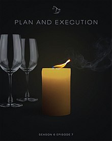 Poster for the episode featuring two wine glasses and a candle.