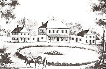 Drawing of the Blennerhassett home, circa 1800.