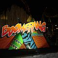 Boomerang sign at night.