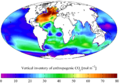 GLODAP anthropogenic CO2 inventory (1990s)