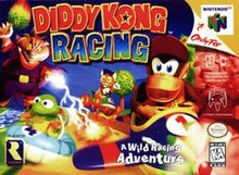 Cover art depicting Diddy Kong, Tiptup the Turtle, Timber the Tiger, and Wizpig.