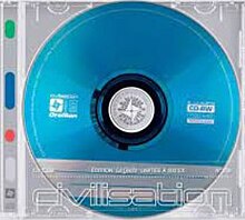 A blue CD.