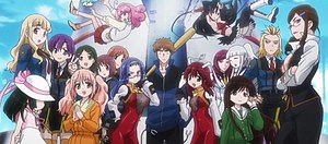 Promotional artwork for the anime 'Juden Chan' which features the main characters of the show.