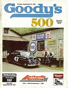 The 1987 Goody's 500 program cover, featuring Richard Petty.