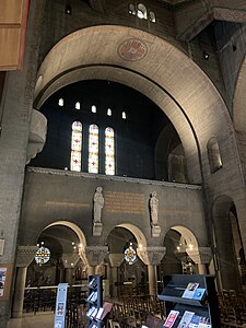 Stained glass on nave side aisle