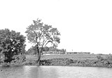 Walsh Area Public School; viewed across restored Mill Pond on Young's Creek (summer of 1963)