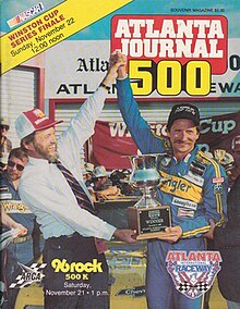 The 1987 Atlanta Journal 500 program cover, featuring Dale Earnhardt.