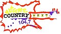 "Extreme Country 104.7 WEXT" logo from 1997-2004