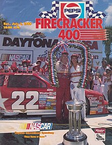The 1988 Pepsi Firecracker 400 program cover, featuring Bobby Allison.