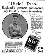 Dean. arms folded, in 1928 Wix Cigarettes newspaper advertisement