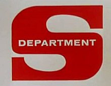 Full screen Red letter S with the word Department in the centre