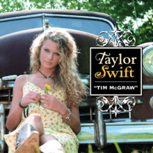 Cover art of "Tim McGraw" featuring Swift in a pickup truck
