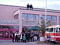 Officers go up on a rooftop of a local grocery store to raise money and awareness for Special Olympics.