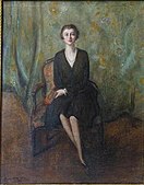 A Woman of New York Society by Mariette Leslie Cotton (circa 1920, oil on Canvas, 25 x 21 inches)