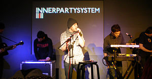 Innerpartysystem performing in 2009 at the Apple Store on Regent Street, London