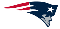 The Patriots' primary logo used since 1993, known as the "Flying Elvis". The only alteration since 1993 was the blue being darkened in 2000