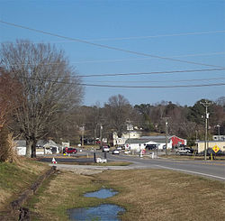 Neel, Alabama, in 2012, seen from west of the five-way stop.