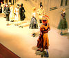 Théâtre de la Mode exhibit of doll-like mannequins wearing 1946 French couture clothing and accessories