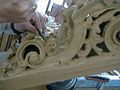 bracket for Christ Church, Spitalfields being carved