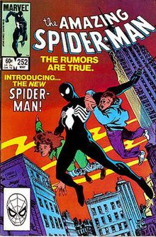 The black costume of Spider-Man.