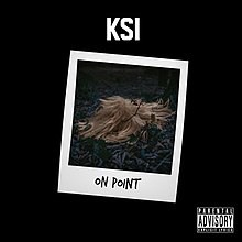 An instant photo of a blonde wig on the ground of a forest, in the centre of a black background. The title "On Point" appears in small black font immediately below. KSI's name appears in large white font at the top.
