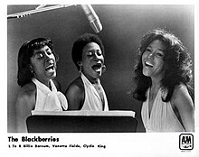 The Blackberries, circa 1973. Left to right: Billie Barnum, Venetta Fields, Clydie King