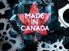 a red maple leaf over a field of blue gears, with the title in caps