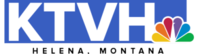 The letters KTVH in light gray against a light blue square background. The NBC peacock is set in the lower right corner. The words "Helena, Montana" appear below, widely tracked.