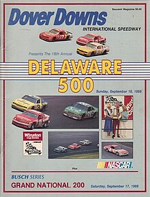 The 1988 Delaware 500 program cover.