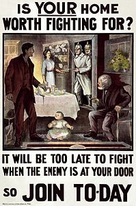 Is Your Home Worth Fighting For? at Ireland and World War I, by unknown artist (restored by Adam Cuerden)