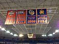 Florida men's basketball championship banners hanging inside the O'Connell Center during the 2012–13 season