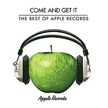 A Granny Smith apple with headphones, surrounded by the text of the album's title and record label.