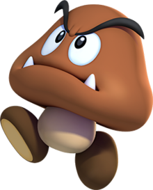 Goombas are typically colored brown, featuring two feet and no arms, and are commonly mistaken to be an owl.