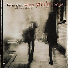 Bryan Adams is seen walking forwards with a guitar slung behind his back in a sepia filter. The song title and artist are positioned above him.