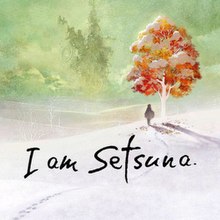 A female figure stands under a tree in a snowy landscape, with the game's title written above them.