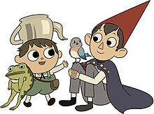 Greg (left) and Wirt, two half-brothers who act as the miniseries' main protagonists, along with Beatrice the bluebird and Greg's pet frog.