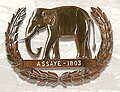 Elephant emblem depicting the Battle of Assaye, 1803 awarded to Madras Sappers. It has been declared repugnant by the Indian government.
