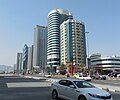 Buildings on the north side of Hamad Bin Abdulla Road in Fujairah City