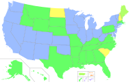 Map of states shaded by their highest-assessed article